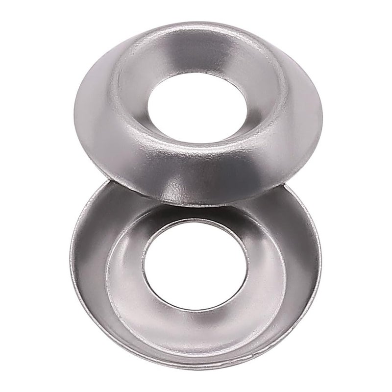 RoyceMart #8 (100 Pack) Stainless Countersunk Washers, No.8 Cup Washers 304 Stainless Steel 18-8, Bright Finish - Image 1
